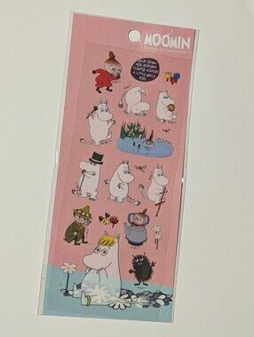 Moomin Sticker Sheet -  Moomintroll Snufkin Moominpappa Snorkmaiden Stinky New